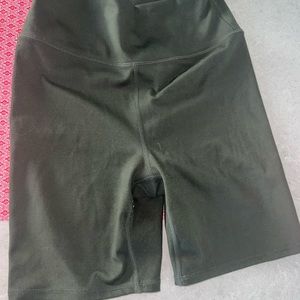 olive green biker shorts